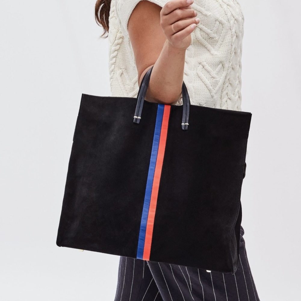 Clare V. Simple Tote Black Suede